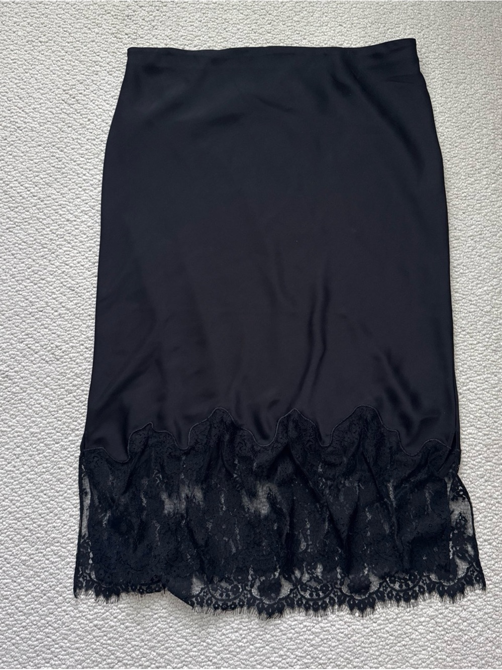 Rachel Zoe Black Lace-Hem Pencil Skirt